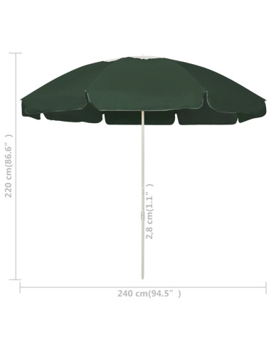 Ombrellone da Spiaggia Verde 240 cm
