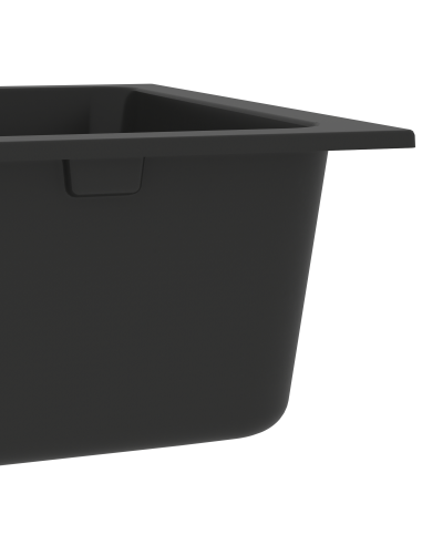 Lavello da cucina Nero 76 x 48 x 30 cm Quarzo e Resina