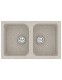 Lavello da cucina Beige 76 x 48 x 30 cm Quarzo e Resina 2