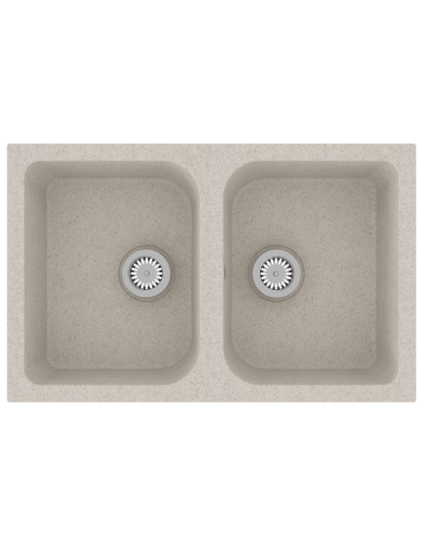 Lavello da cucina Beige 76 x 48 x 30 cm Quarzo e Resina