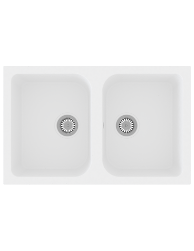 Lavello da cucina Bianco 76 x 48 x 30 cm Quarzo e Resina