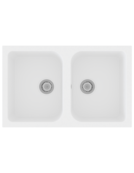 Lavello da cucina Bianco 76 x 48 x 30 cm Quarzo e Resina