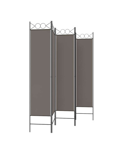 Divisorio a 5 Pannelli Antracite 200x220 cm Tessuto