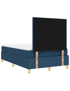 Letto a Sorgente LED con materasso Blu 120 x 190 cm Tessuto 2
