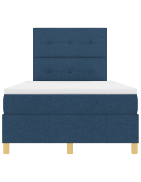 Letto a Sorgente LED con materasso Blu 120 x 190 cm Tessuto