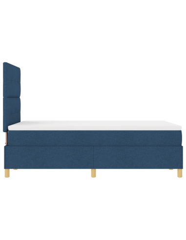 Letto a Sorgente LED con materasso Blu 120 x 190 cm Tessuto