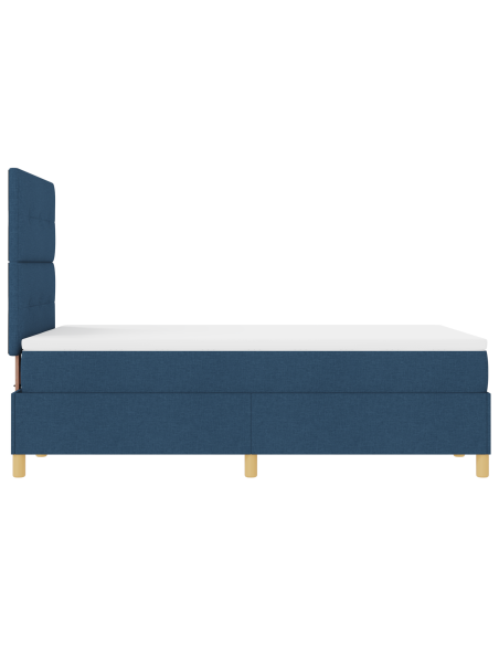 Letto a Sorgente LED con materasso Blu 120 x 190 cm Tessuto