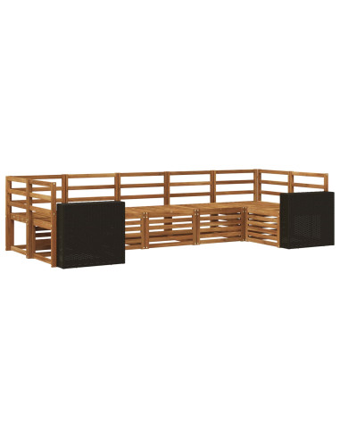 Set divano sezionale 7 pcs Naturale Legno di Acacia Massello