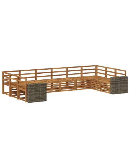 Set di divani da esterno 10 pcs Naturale