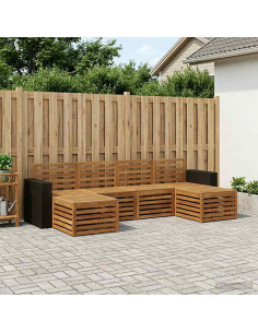 Set divani 6 pcs Naturale Legno di Acacia Massello