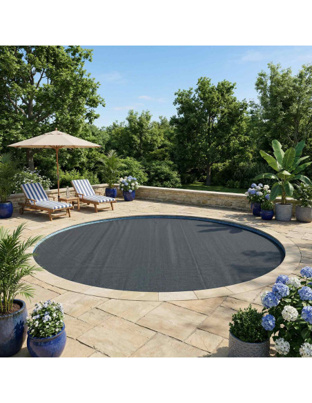 Copertura Solare per Piscina di Alta Qualità Nero PE