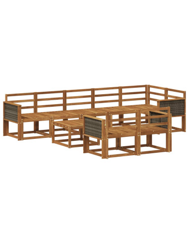 Set di divani da esterno 9 pcs Naturale