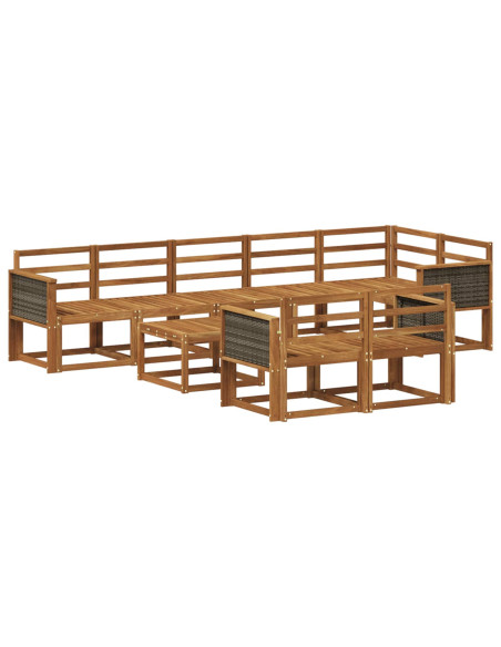 Set di divani da esterno 9 pcs Naturale