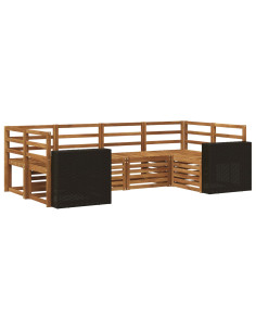 Set divano sezionale 6 pcs Naturale Legno di Acacia Massello
