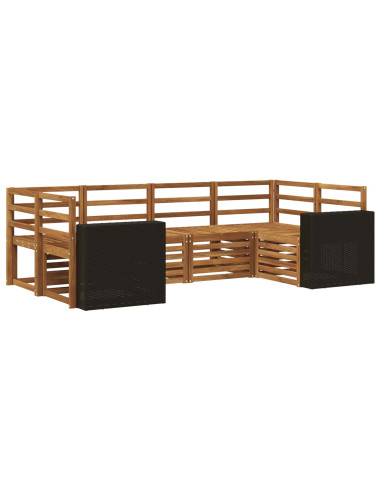 Set divano sezionale 6 pcs Naturale Legno di Acacia Massello