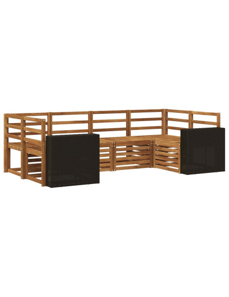 Set divano sezionale 6 pcs Naturale Legno di Acacia Massello