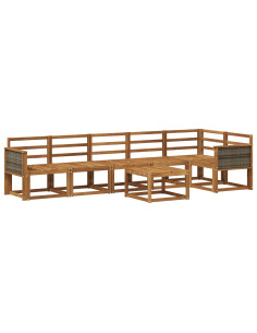 Set di divani da esterno 7 pcs Naturale