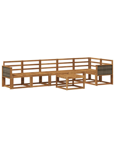 Set di divani da esterno 7 pcs Naturale