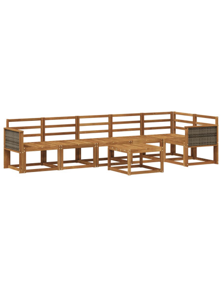 Set di divani da esterno 7 pcs Naturale