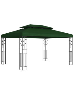 Gazebo 3,97 x 2,96 x 2,68 m Verde Poliestere e Acciaio