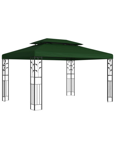Gazebo 3,97 x 2,96 x 2,68 m Verde Poliestere e Acciaio