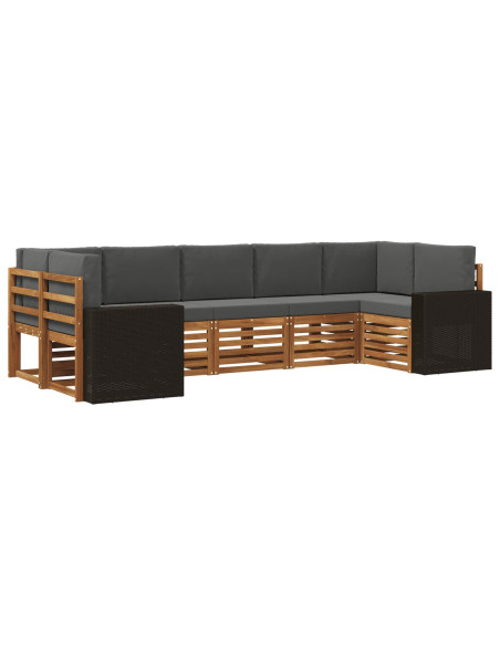 Set divano sezionale 7 pcs Naturale e Antracite Poliestere