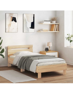Letto con LED Rovere Sonoma 80 x 200 cm Legno ingegnerizzato
