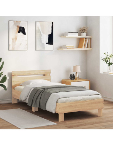 Letto con LED Rovere Sonoma 80 x 200 cm Legno ingegnerizzato