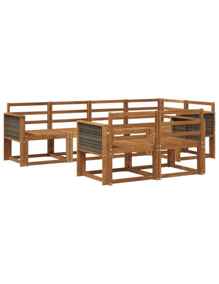 Set di divani da esterno 7 pcs Naturale