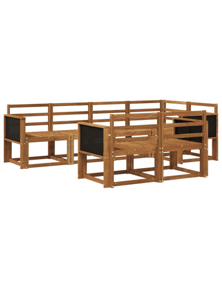 Set di divani da esterno 7 pcs Naturale