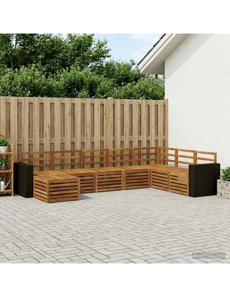 Set di divani da esterno 8 pcs Naturale