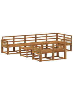 Set di divani da esterno 9 pcs Naturale