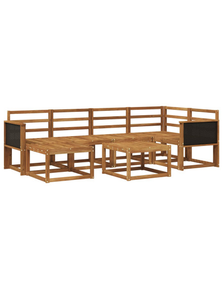 Set di divani da esterno 7 pcs Naturale