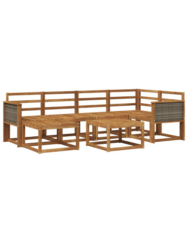 Set di divani da esterno 7 pcs Naturale