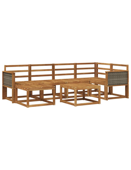 Set di divani da esterno 7 pcs Naturale