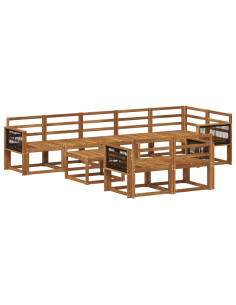 Set di divani da esterno 9 pcs Naturale