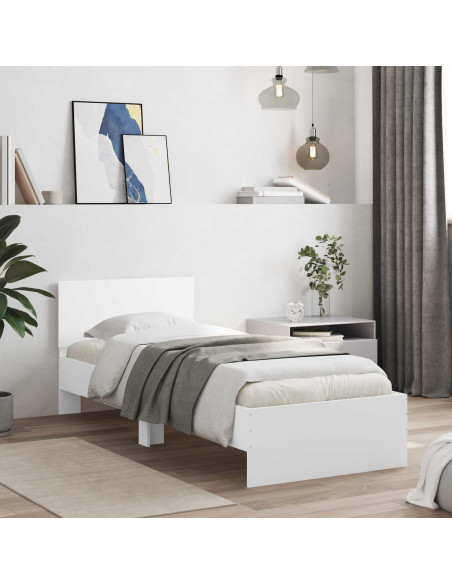 Letto con LED Bianco 80 x 200 cm Legno ingegnerizzato