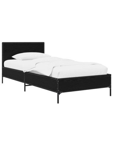 Struttura letto con testata Rovere Nero 80 x 200 cm