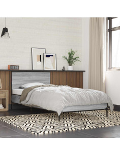 Struttura letto con testata Sonoma grigio 80 x 200 cm