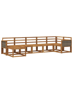 Set di divani da esterno 7 pcs Naturale
