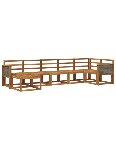 Set di divani da esterno 7 pcs Naturale
