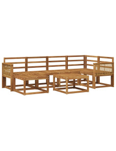 Set di divani da esterno 7 pcs Naturale