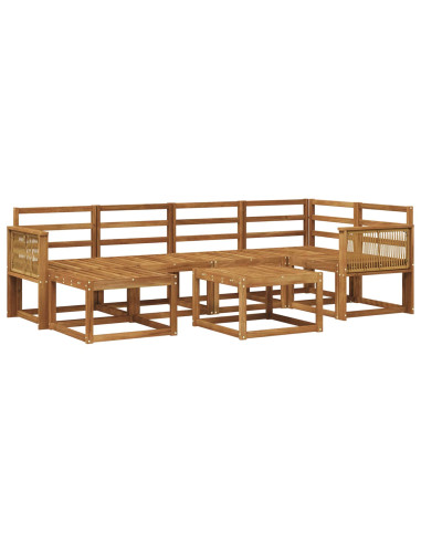 Set di divani da esterno 7 pcs Naturale