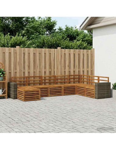 Set di divani da esterno 8 pcs Naturale