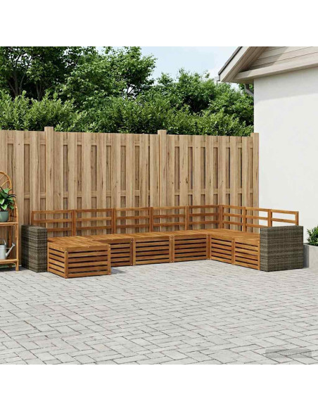 Set di divani da esterno 8 pcs Naturale