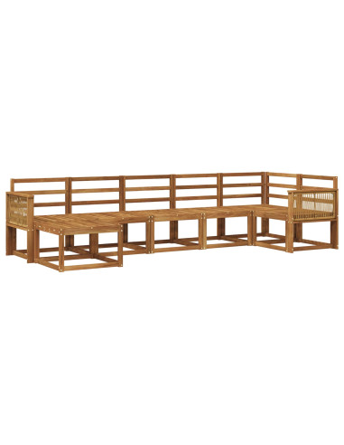 Set di divani da esterno 7 pcs Naturale