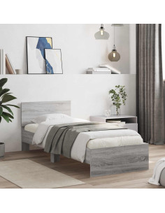 Letto con LED Sonoma grigio 80 x 200 cm Legno ingegnerizzato