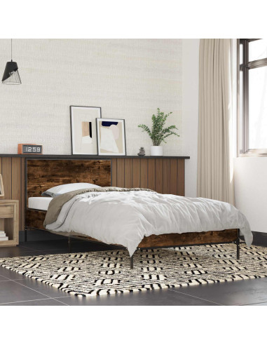 Struttura letto con testata Rovere Fumo 80 x 200 cm