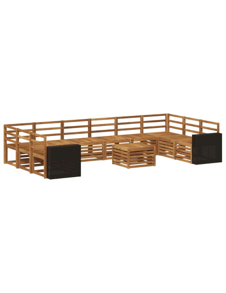 Set di divani da esterno 11 pcs Naturale