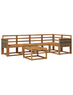 Set di divani da esterno 6 pcs Naturale